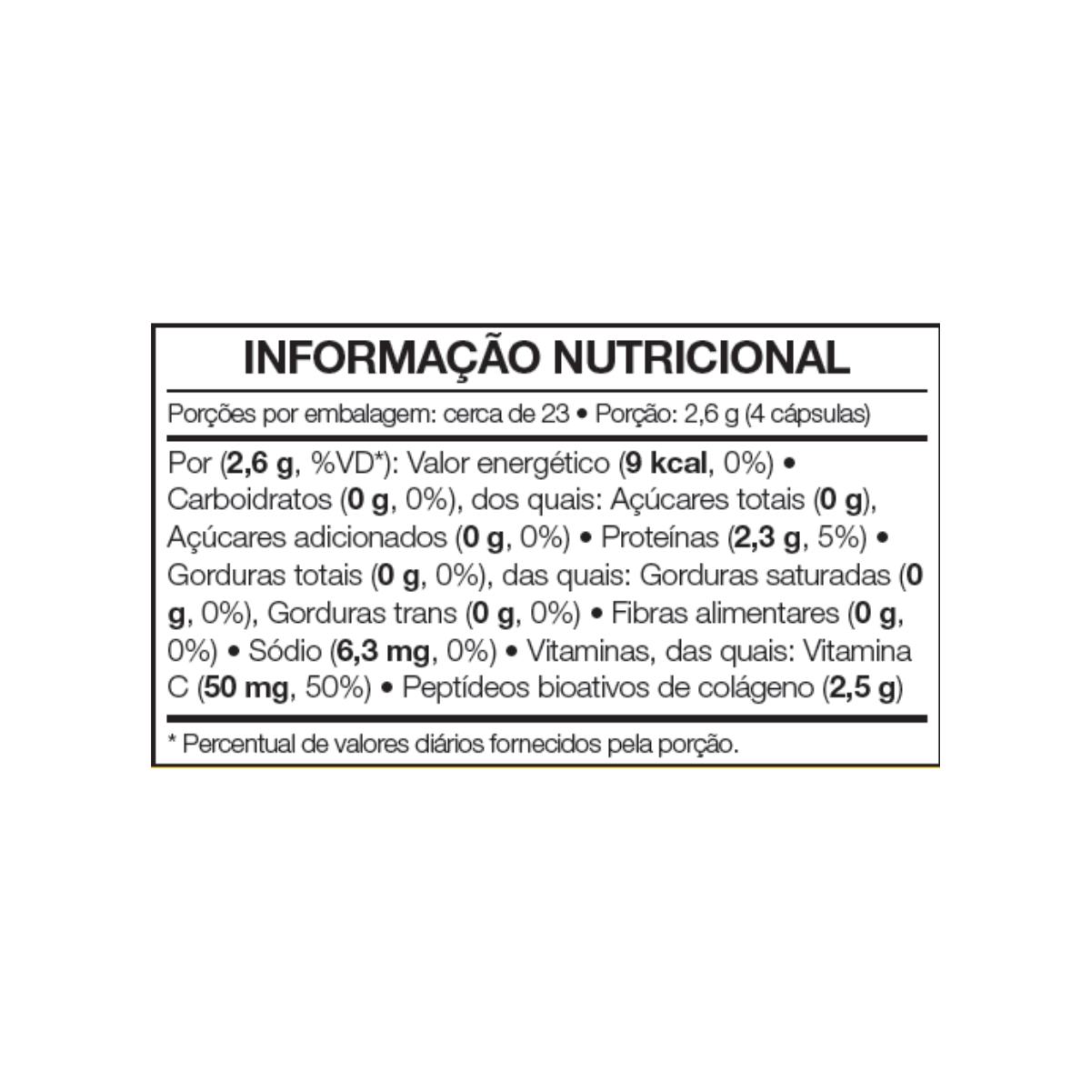 Forever-Bio-Active-Colágeno-Verisol-Vitamina-C-tabela-nutricional