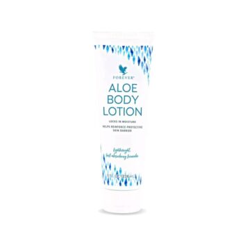 Forever Aloe Body Lotion – Loção corporal hidratante com aloe vera, fórmula leve e rápida absorção. Embalagem de 236 ml.